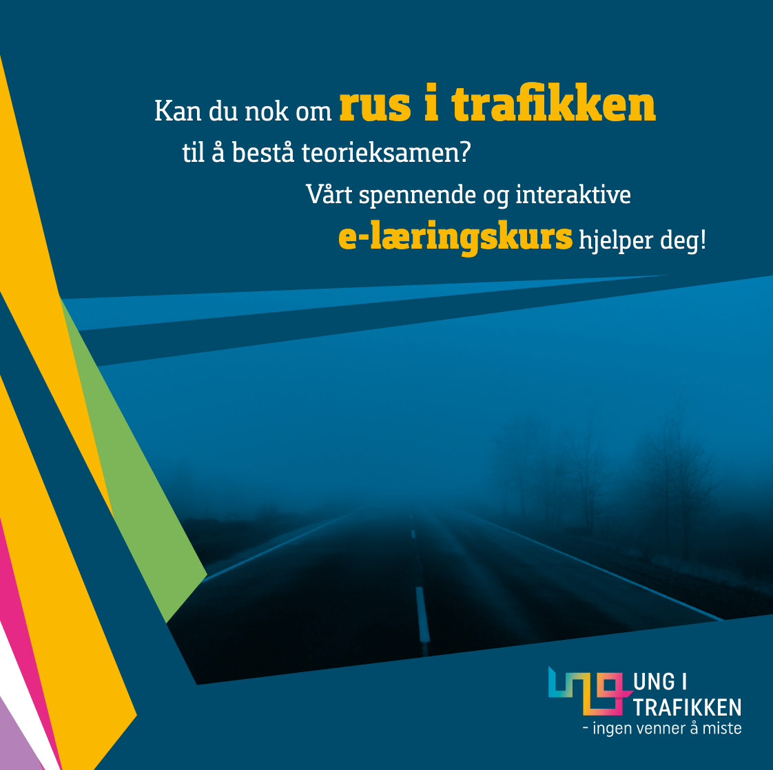 Skjermdump fra undervisningsopplegget rus i trafikken